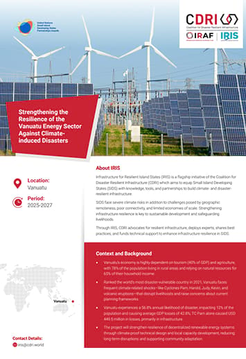 Cdri Strengthening Resilience….Vanuatu Energy Sector Against Climate Induced Disasters 355 By 543 –