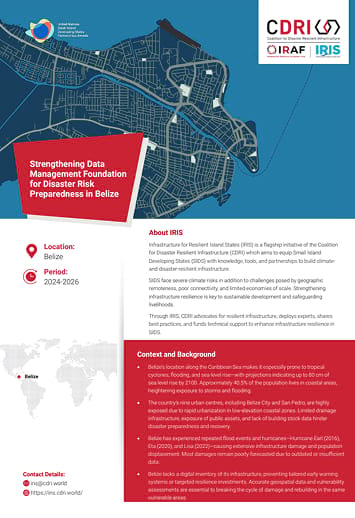Strengthening Data Management Foundation For Disaster Risk Preparedness In Belize –